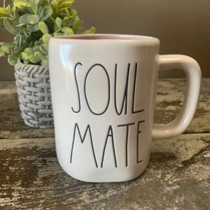 Rae Dunn Mug SOUL MATE Pink Inside new